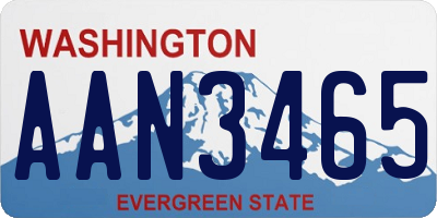 WA license plate AAN3465