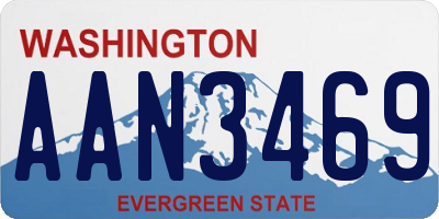 WA license plate AAN3469