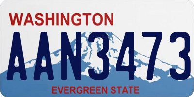 WA license plate AAN3473