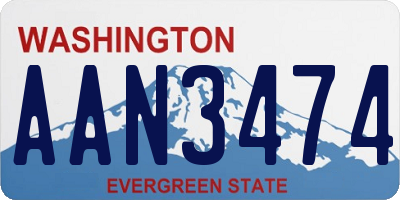 WA license plate AAN3474