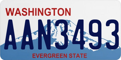 WA license plate AAN3493