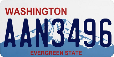 WA license plate AAN3496