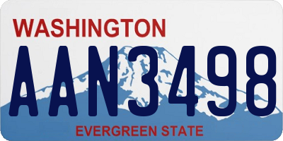 WA license plate AAN3498