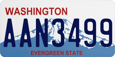 WA license plate AAN3499