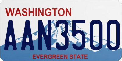 WA license plate AAN3500