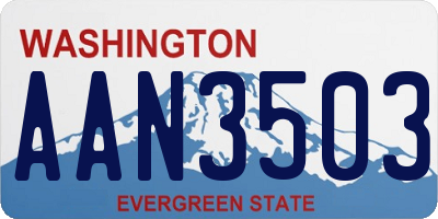 WA license plate AAN3503
