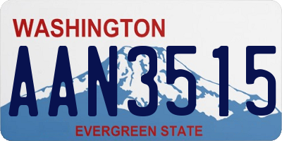 WA license plate AAN3515