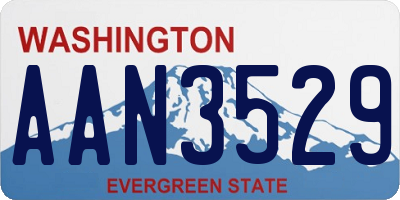 WA license plate AAN3529