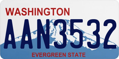 WA license plate AAN3532