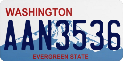 WA license plate AAN3536