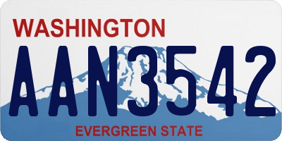 WA license plate AAN3542