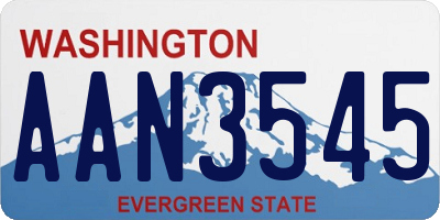 WA license plate AAN3545