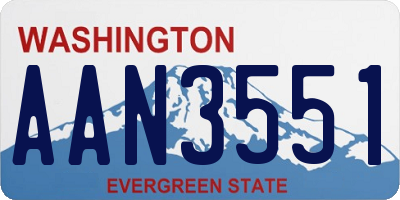 WA license plate AAN3551