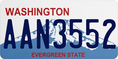 WA license plate AAN3552