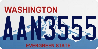 WA license plate AAN3555