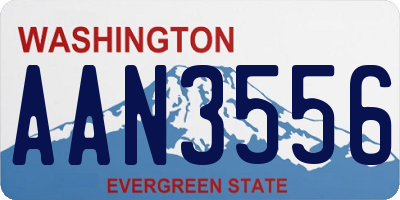 WA license plate AAN3556