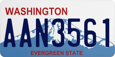 WA license plate AAN3561