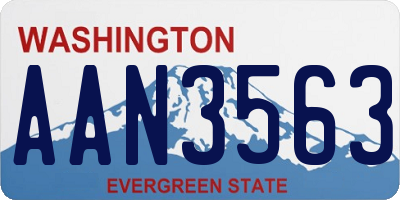 WA license plate AAN3563