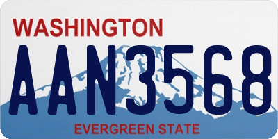 WA license plate AAN3568