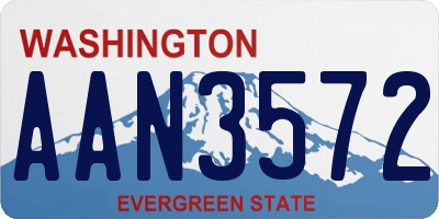 WA license plate AAN3572