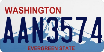 WA license plate AAN3574