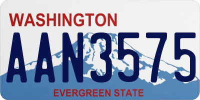 WA license plate AAN3575