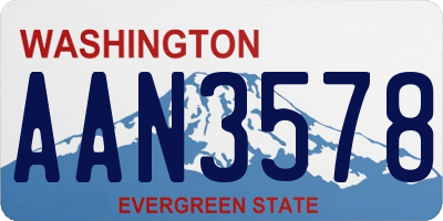 WA license plate AAN3578