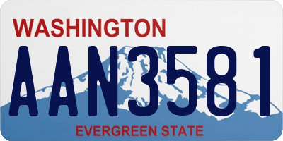 WA license plate AAN3581