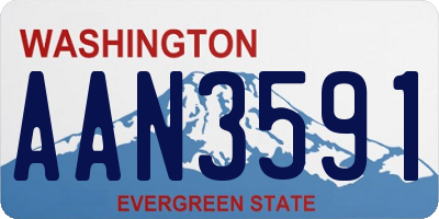 WA license plate AAN3591