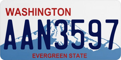 WA license plate AAN3597