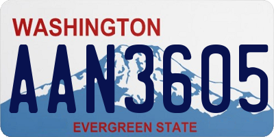 WA license plate AAN3605