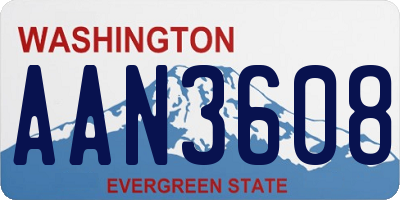 WA license plate AAN3608