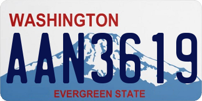 WA license plate AAN3619