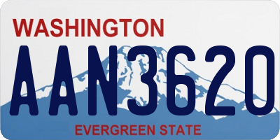 WA license plate AAN3620