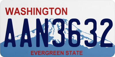 WA license plate AAN3632