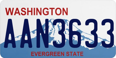 WA license plate AAN3633