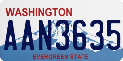 WA license plate AAN3635