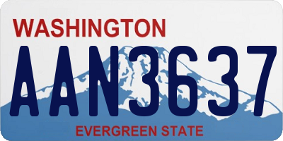 WA license plate AAN3637