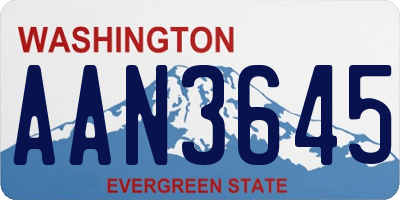 WA license plate AAN3645