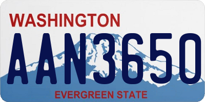WA license plate AAN3650
