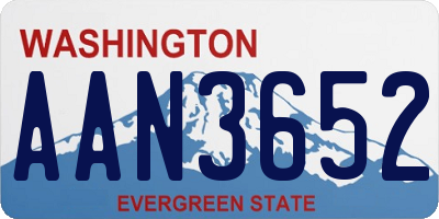 WA license plate AAN3652