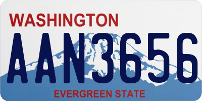 WA license plate AAN3656
