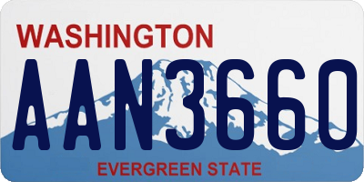 WA license plate AAN3660