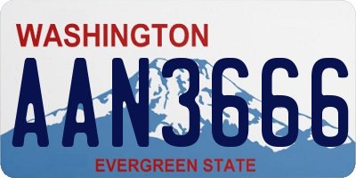 WA license plate AAN3666