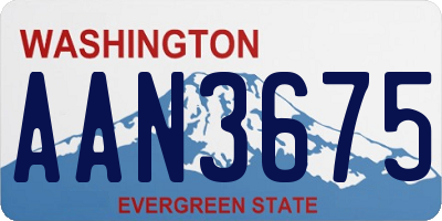 WA license plate AAN3675