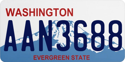 WA license plate AAN3688