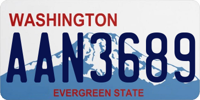 WA license plate AAN3689