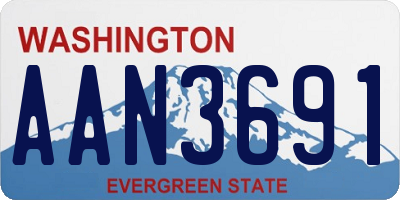 WA license plate AAN3691
