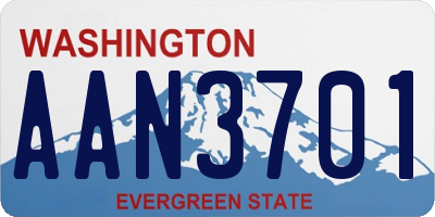 WA license plate AAN3701