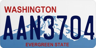 WA license plate AAN3704